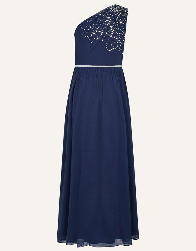 Scatter Sequin Prom Dress, Blue (NAVY), large