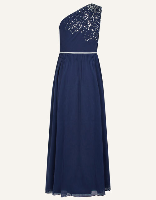 Scatter Sequin Prom Dress, Blue (NAVY), large