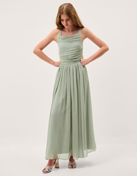Ellay Cross Back Chiffon Prom Dress, Green (SAGE), large