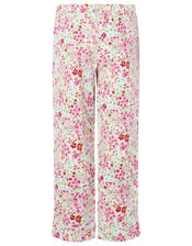 Unicorn Floral PJ Set in Organic Cotton, Camel (OATMEAL), large