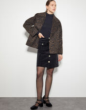 Lily Leopard Print Jacket, Black (BLACK), large
