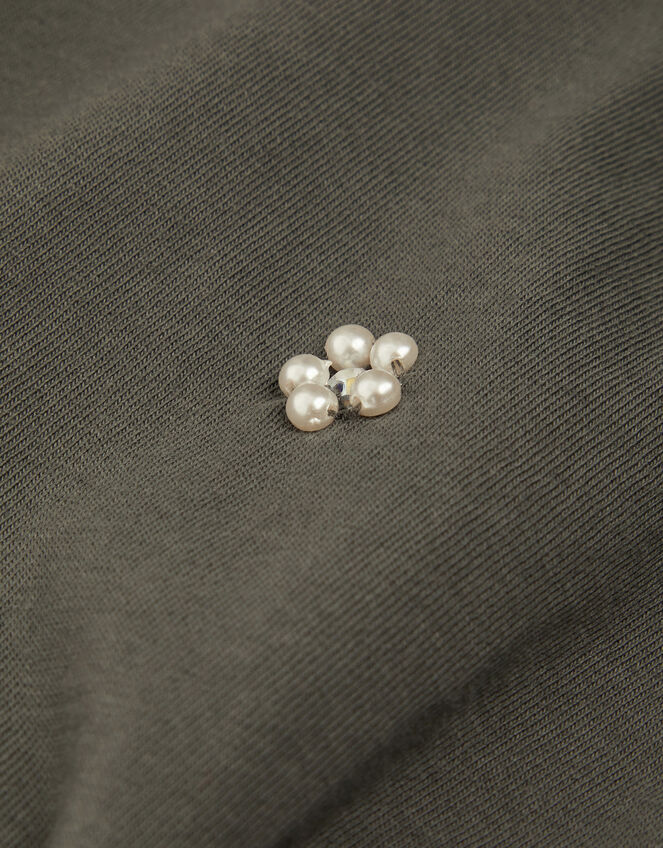 Embellished Long Sleeve Top, Grey (GREY), large