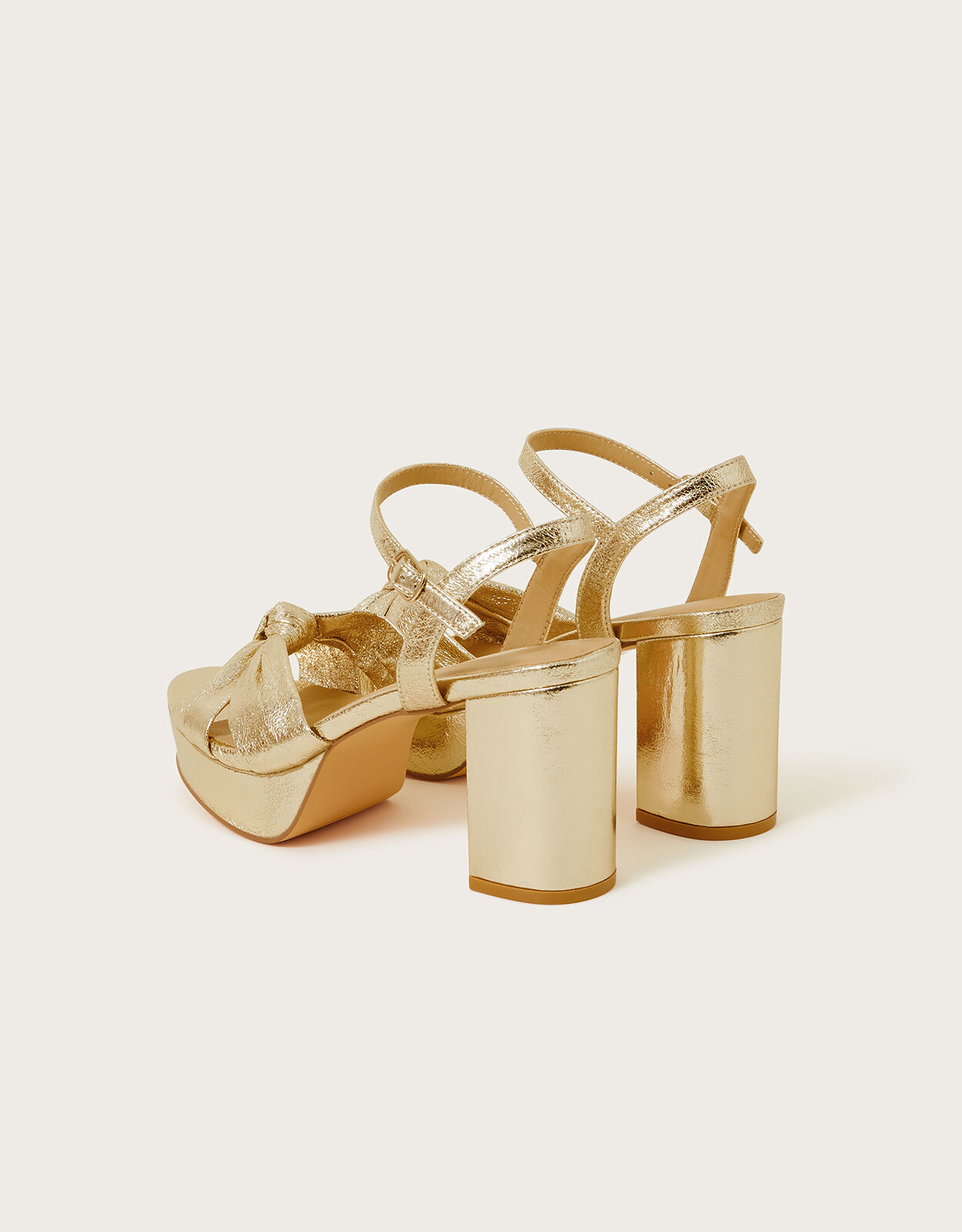 Elisa Gold Metallic Leather High Heel Sandals – THE WEARHOUSE