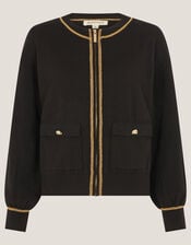 Nolan Knit Bomber Jacket, Black (BLACK), large