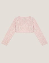 Emilia Lace Scallop Cardigan, Pink (PINK), large