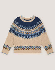 Fair Isle Jumper, Blue (BLUE), large