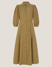 Verity Midi Shirt Dress, Natural (NATURAL), large