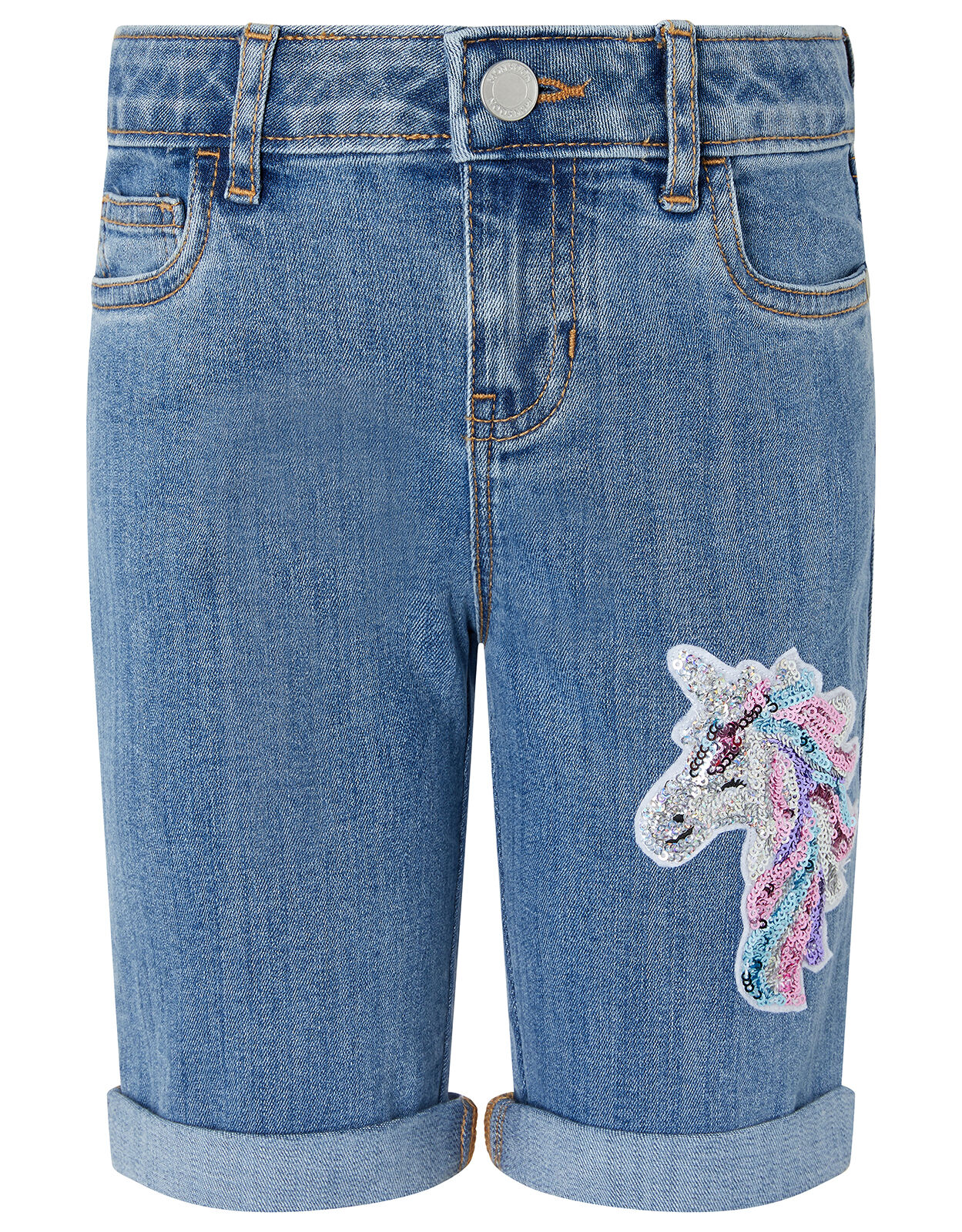 Girls Unicorn girls denim jean shorts blue 
