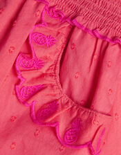 Boutique Pineapple Embroidered Shorts, Orange (CORAL), large