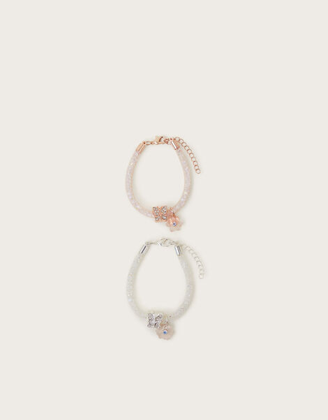2-Pack Crystal Tube Charm Bracelets, , large