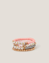 5-Pack Positivity Beaded Friendship Bracelets, , large