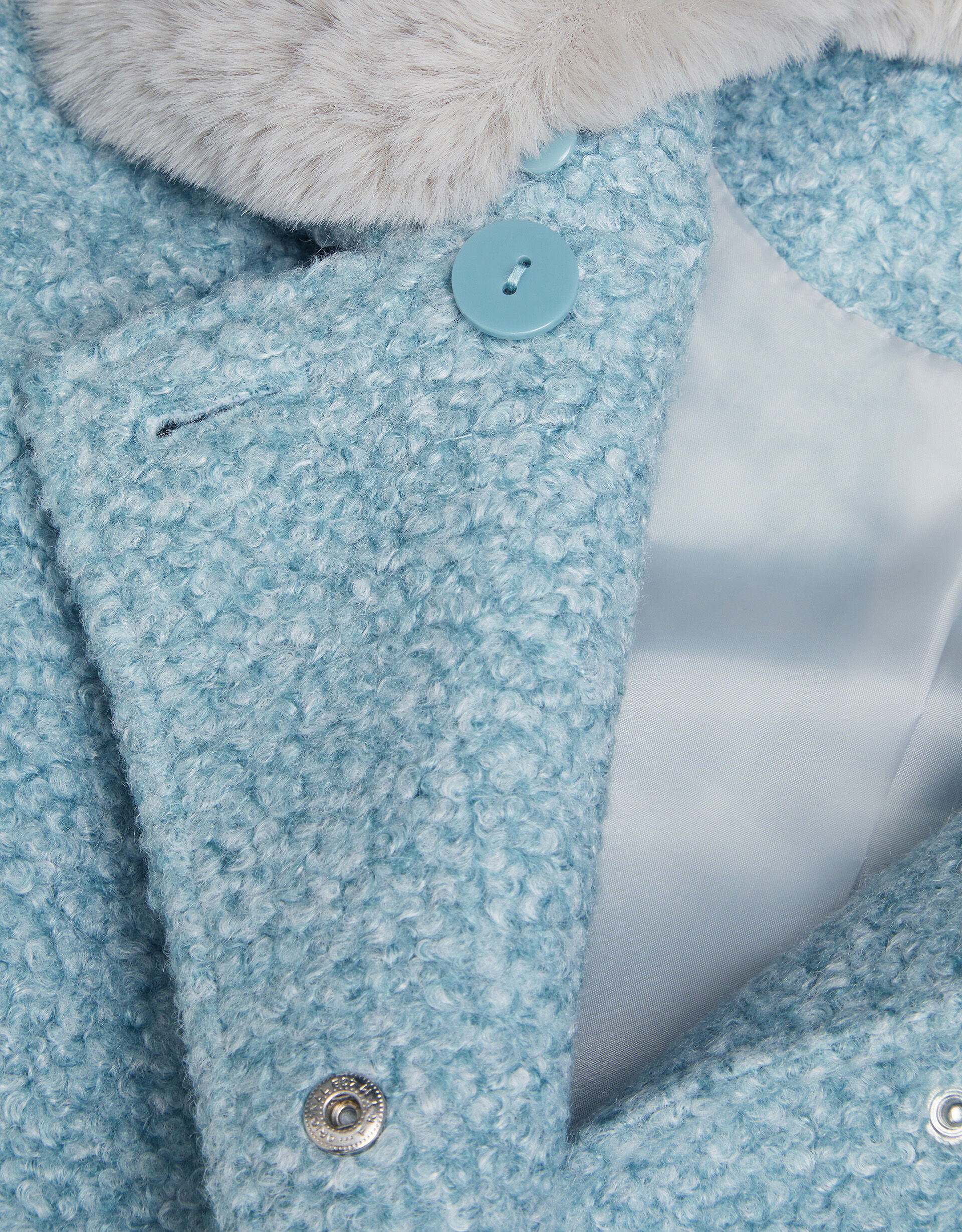 Light blue boucle coat sale