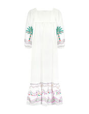 East Palm Embroidered Dress, White (WHITE), large