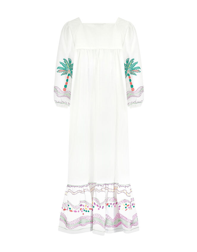 East Palm Embroidered Dress, White (WHITE), large