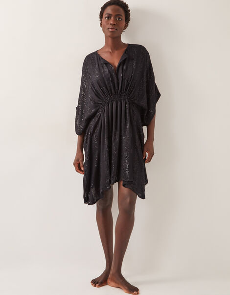 Sana Sequin Embellished Kaftan, Black (BLACK), large