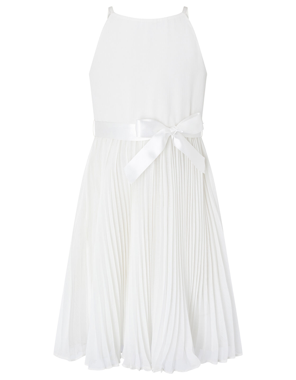 Capelle Pleated Dress with Sequin Cardigan Ivory