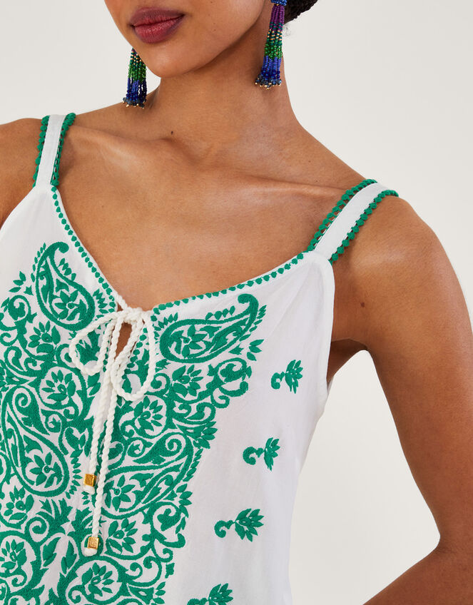 Embroidered Cami Top Green
