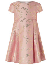 Baby Sadie Metallic Jacquard Dress, Pink (PINK), large