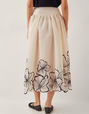 Bridget Embroidered Midi Skirt, Ivory (IVORY), large