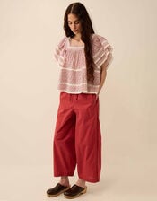 East Alina Printed Floral Lace Insert Top, Pink (PINK), large