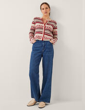 Juno Floral Fair Isle Cardigan, Ivory (IVORY), large