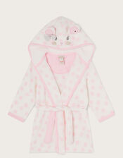 Baby Super-Soft Spotty Mouse Dressing Gown, Ivory (IVORY), large