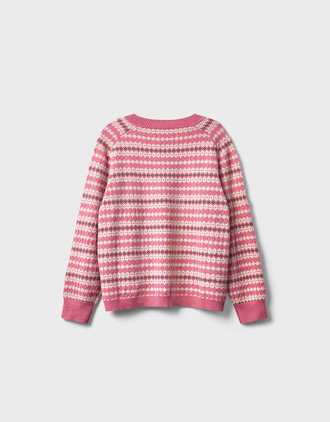 East Becky Alpaca and Cashmere Fairisle Jumper, Pink (PINK), large
