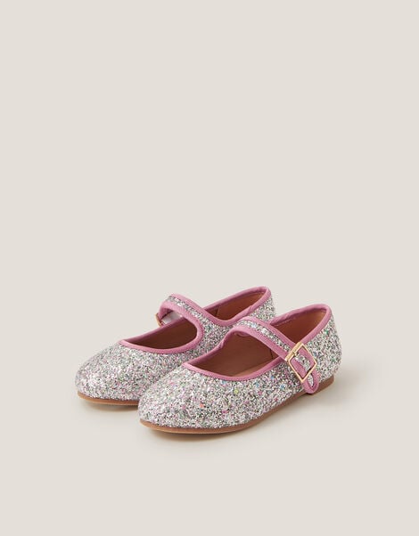 Glitter Strap Ballet Flats, Pink (PINK), large