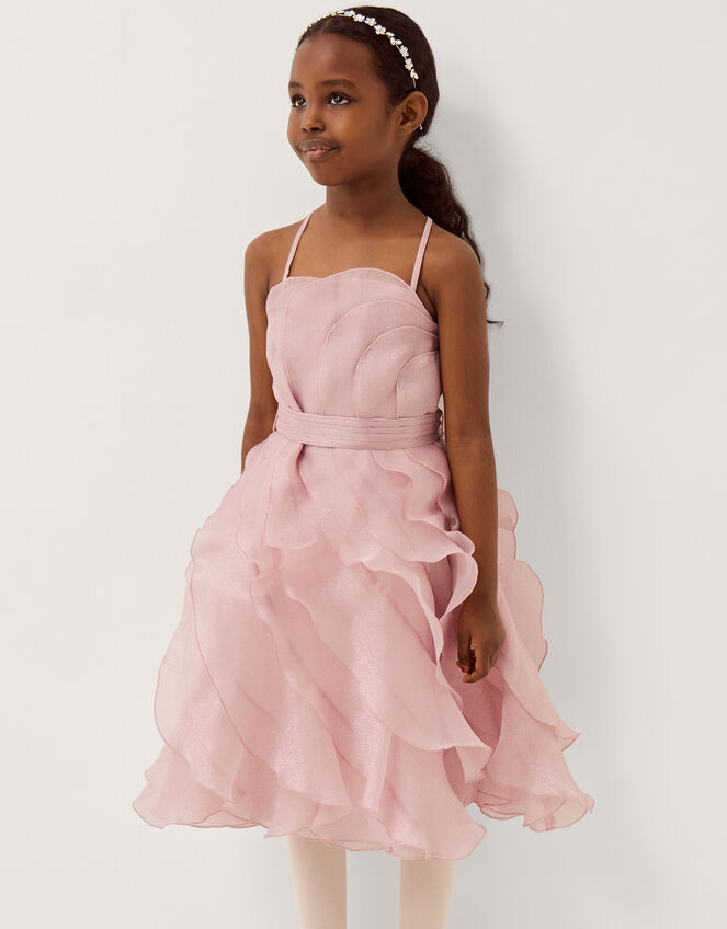 Glitter Ruffle Party Dress, Pink (PINK), large