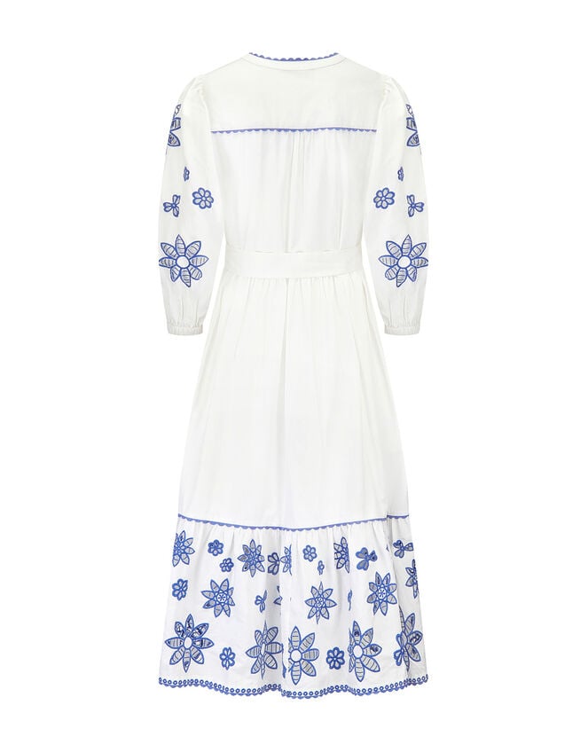 East Embroidered Tie Dress, White (WHITE), large