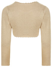 Niamh Crystal Knitted Cardigan, Gold (GOLD), large