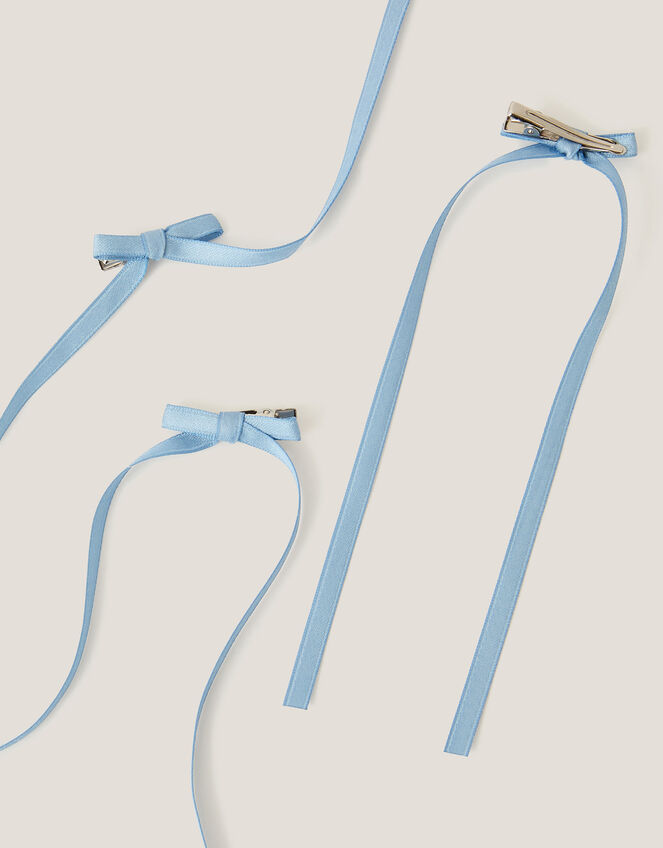 3-Pack Mini Ribbon Bow Hair Clips, , large