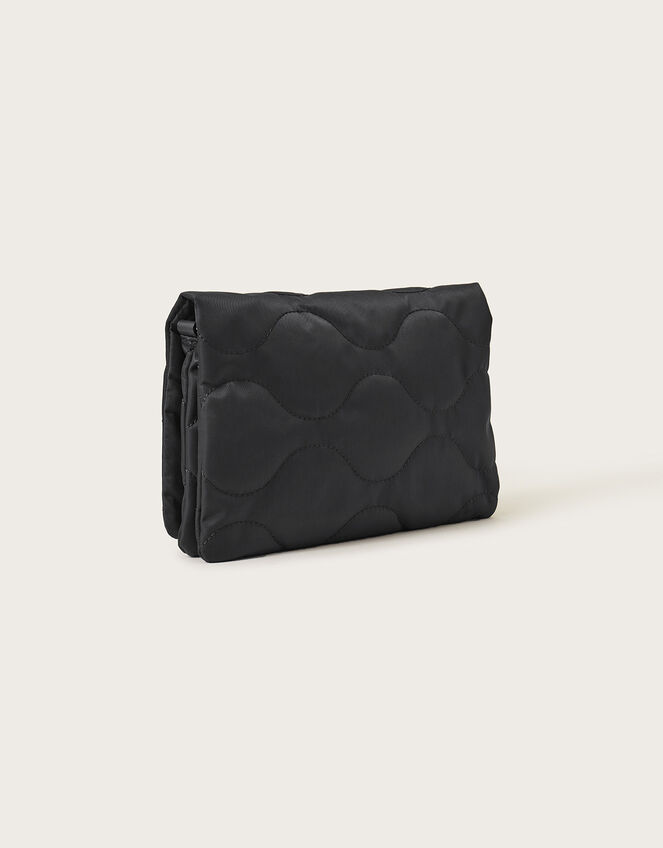 Quilted Nylon Cross-Body Bag, Black (BLACK), large