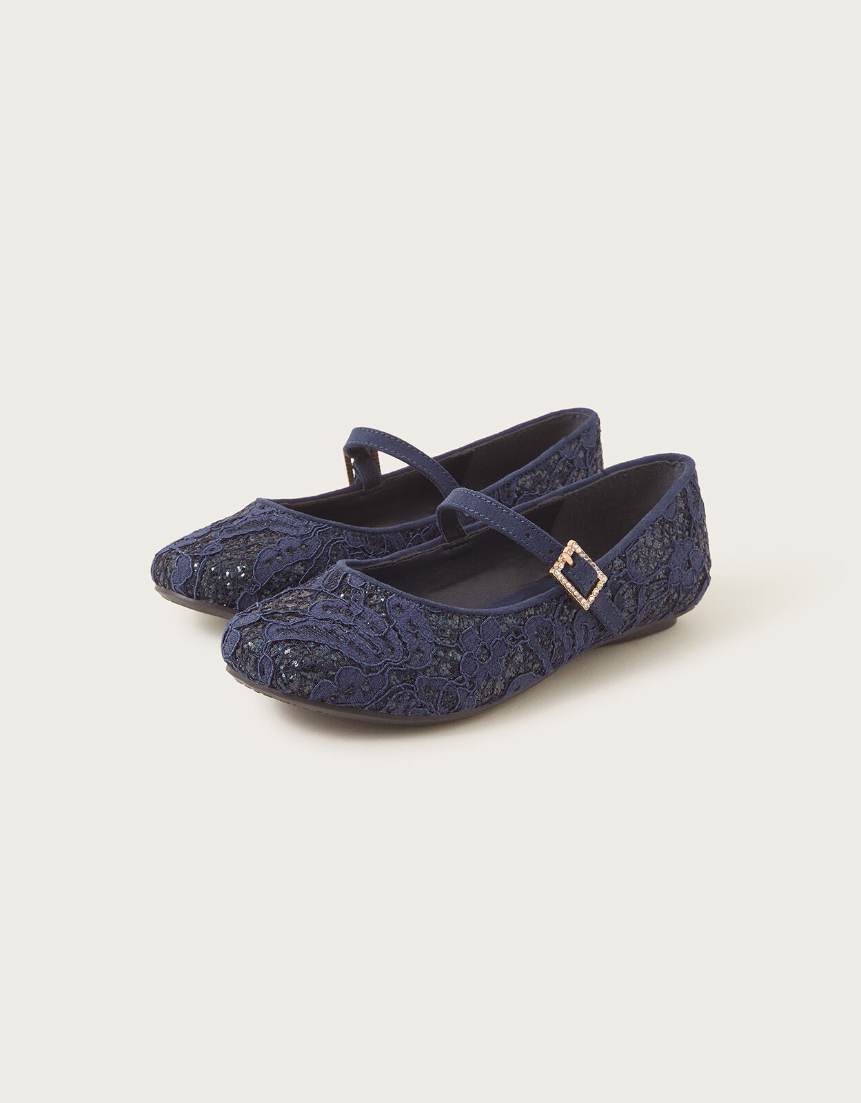 Navy clearance lace flats