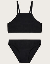 Crochet Back Bikini Set, Black (BLACK), large
