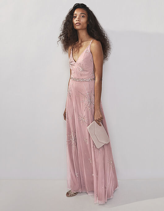 Arabella Star Embellished Maxi Dress Pink Evening Dresses Monsoon Global