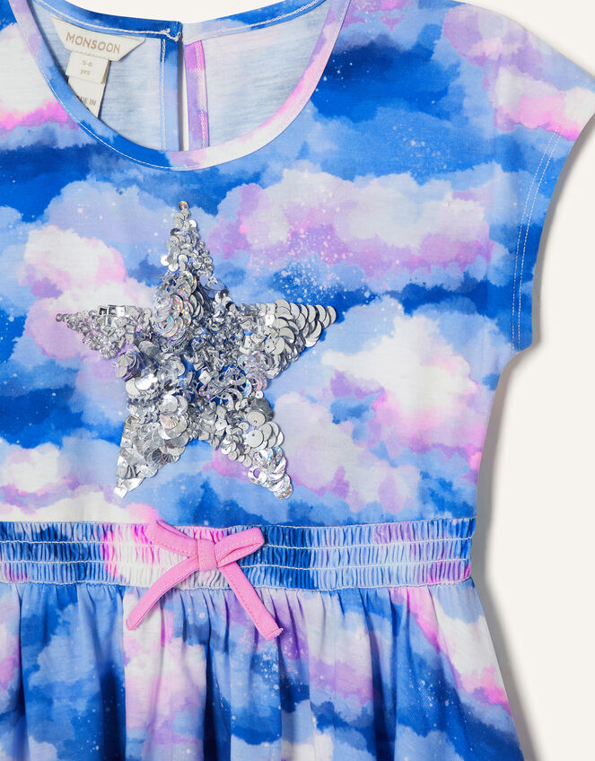 Sequin Star Cloud Print Jersey Top, Multi (MULTI), large