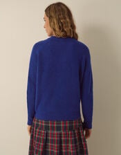 Samara Sequin Embellished Crew Neck Jumper, Blue (COBALT), large