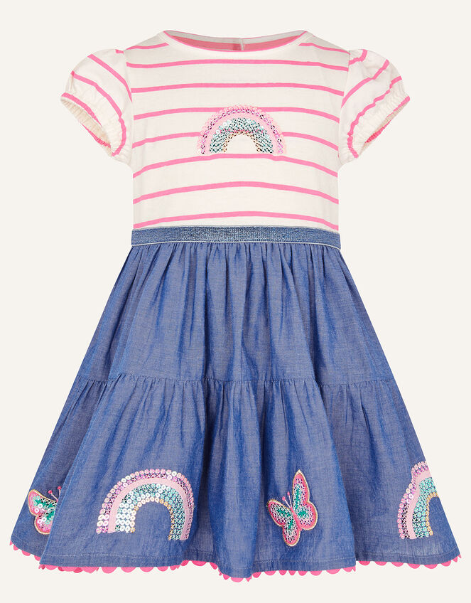 Baby Sequin Rainbow 2-in-1 Dress, Pink (PINK), large