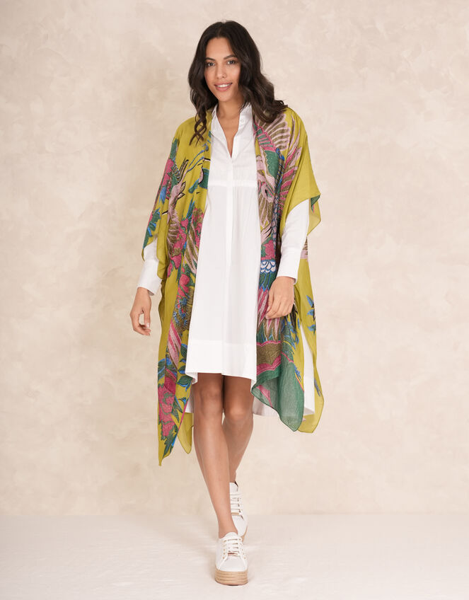 One Hundred Stars Crane Print Throwover Jacket, , large