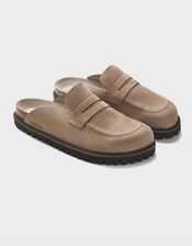 Genuins Nubuck Moccasin Clogs, Brown (TAUPE), large