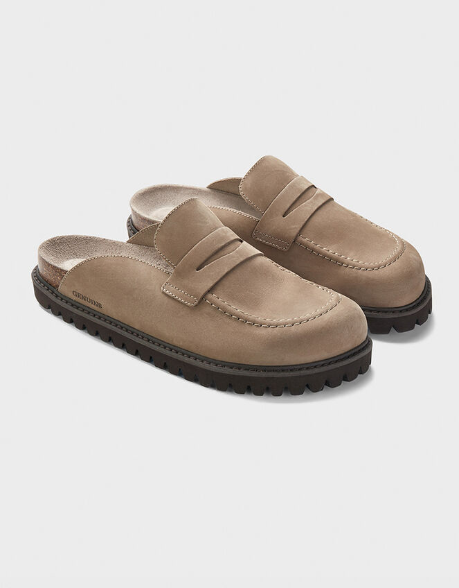 Genuins Nubuck Moccasin Clogs, Brown (TAUPE), large