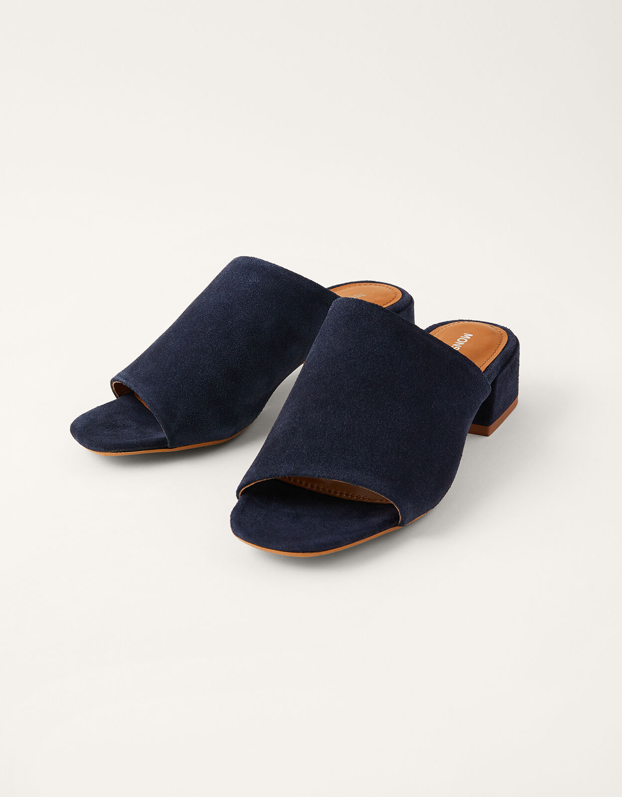 Navy suede mules shop