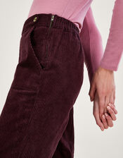 Harper Corduroy Crop Trousers, Purple (PLUM), large