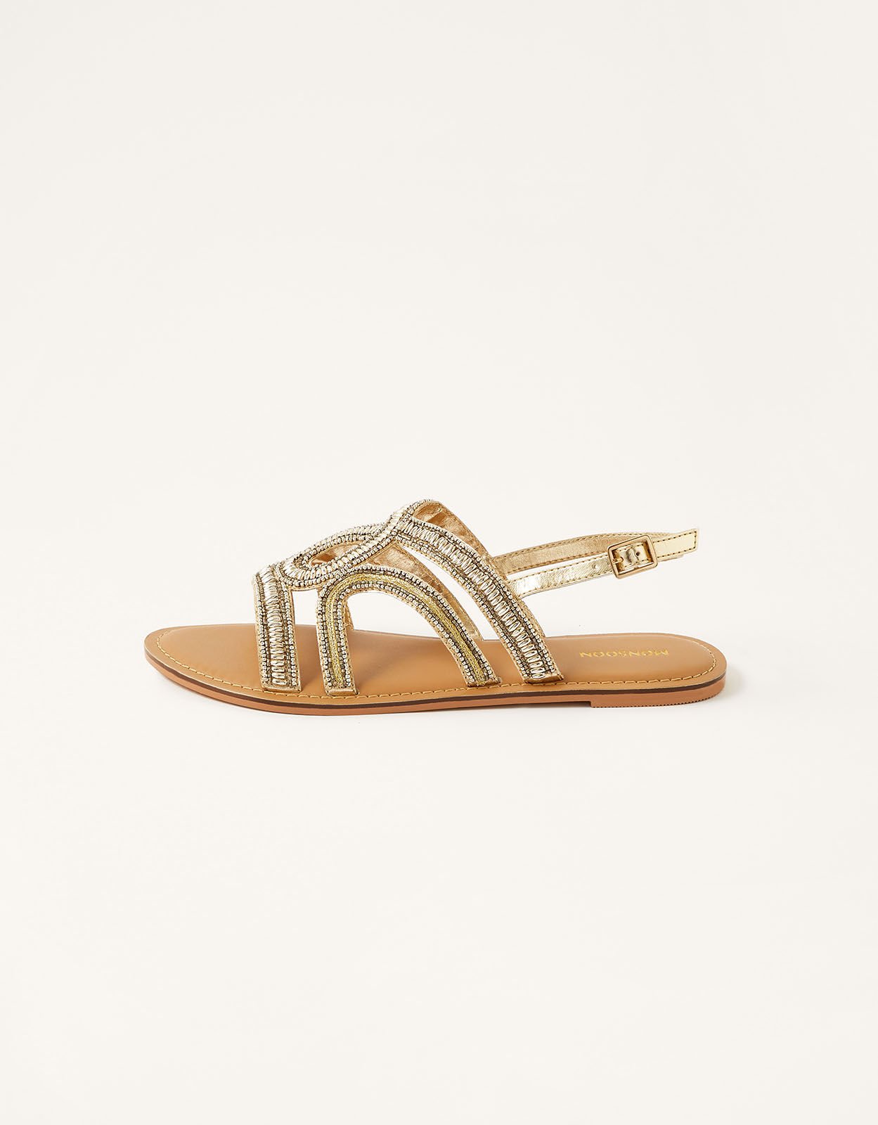 Gold beaded sandals discount