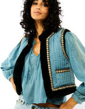 Wild Isco Embellished Waistcoat, Blue (BLUE), large