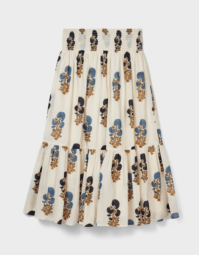 East Lucy Floral Midi Skirt, Blue (BLUE), large