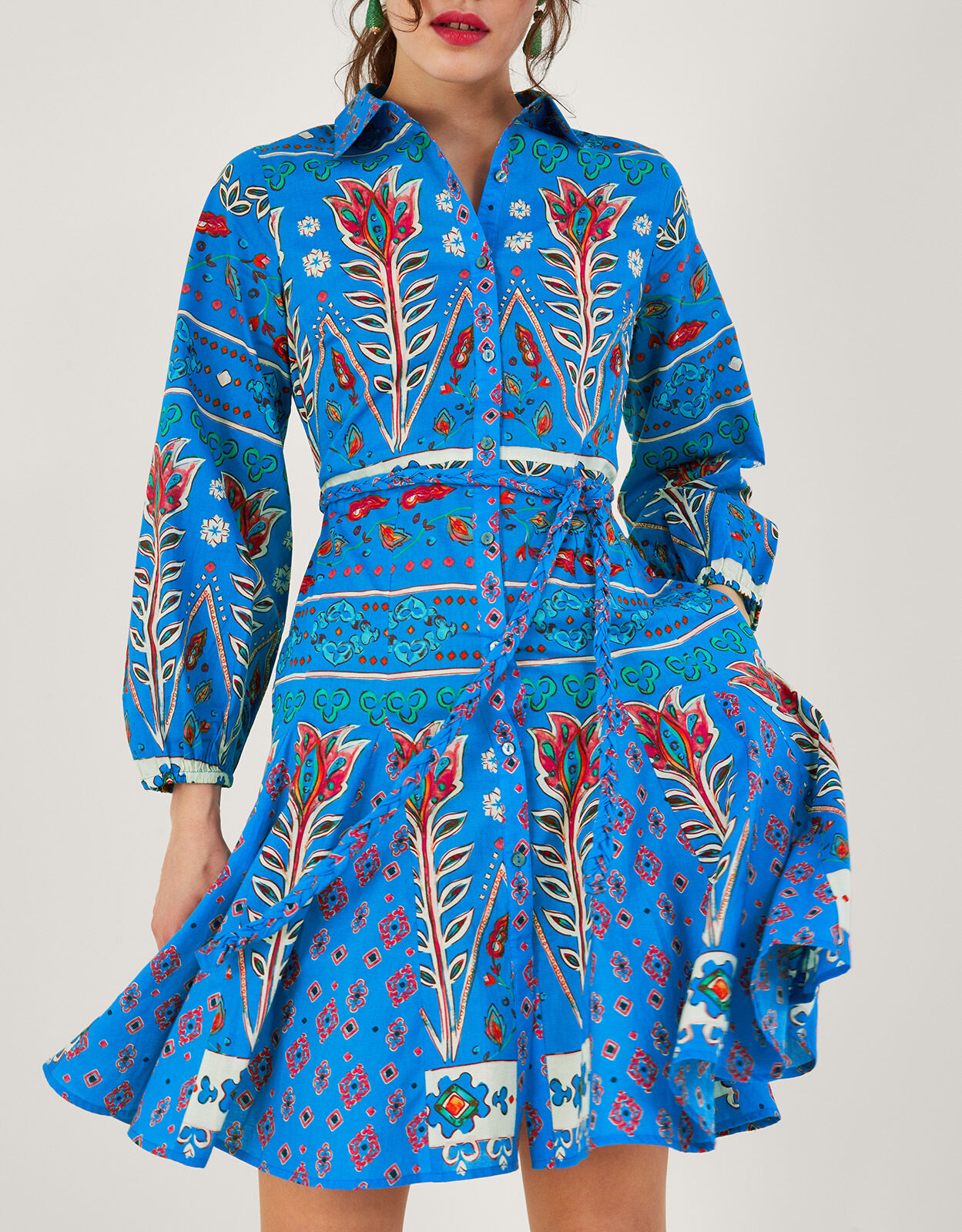 Mixed Print Shirt Dress Blue Day Dresses Monsoon ROI