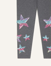 Sequin Star Leggings, Grey (CHARCOAL), large