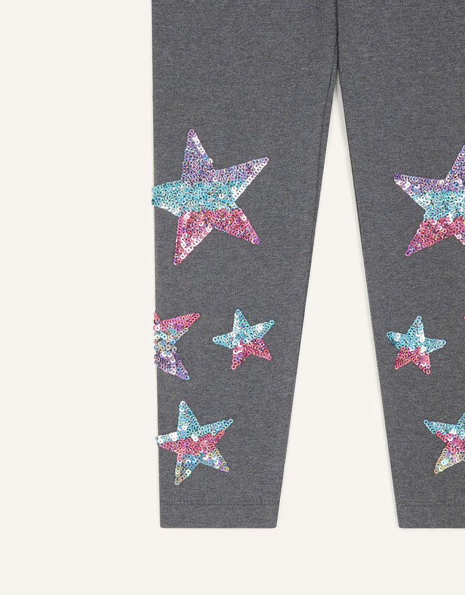 Sequin Star Leggings, Grey (CHARCOAL), large